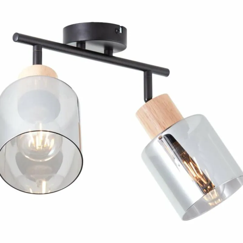 Luminaires Rustiques-Luminaires Brilliant Plafonnier Brilliant Weald Noir, 2 lumières