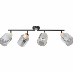 Luminaires Rustiques-Luminaires Brilliant Plafonnier Brilliant Weald Noir, 4 lumières