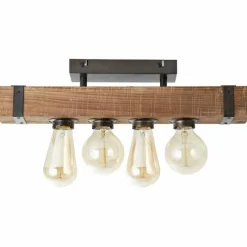 Luminaires Scandinaves-Luminaires Brilliant Plafonnier Brilliant Woodhill Bois foncé, Noir, 4 lumières