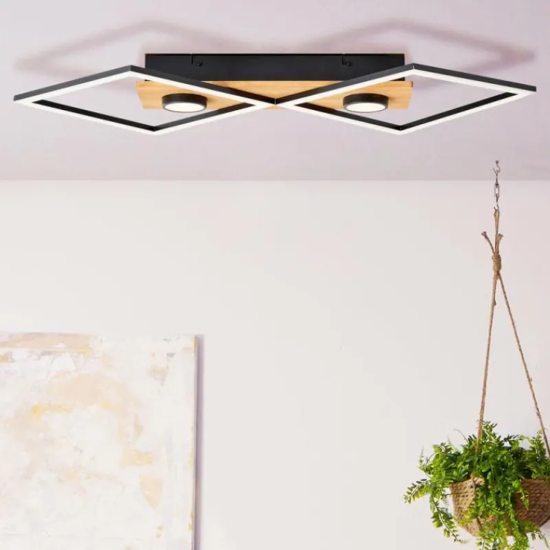 Luminaires Scandinaves-Luminaires Brilliant Plafonnier Brilliant Woodbridge LED Brun, Noir, 1 lumière