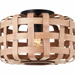 Luminaires Rustiques-Luminaires Brilliant Plafonnier Brilliant Woodline Noir, 1 lumière