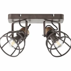 Lampes Vintages & Rétros-Luminaires Brilliant Plafonnier Brilliant-Leuchten Reece Noir, 2 lumières