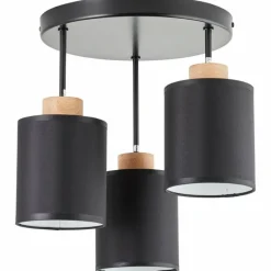 Lampes En Tissu-Luminaires Brilliant Plafonnier Brilliant-Leuchten Vonnie Noir, 3 lumières
