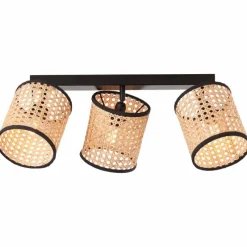 Style Boho-Chic-Luminaires Brilliant Plafonnier Brilliant-Leuchten Wiley Noir, 3 lumières