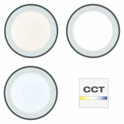 Luminaires Brilliant Plafonnier Brilliant-Leuchten Tessy LED Noir, 1 lumière, Télécommandes, Changeur de couleurs