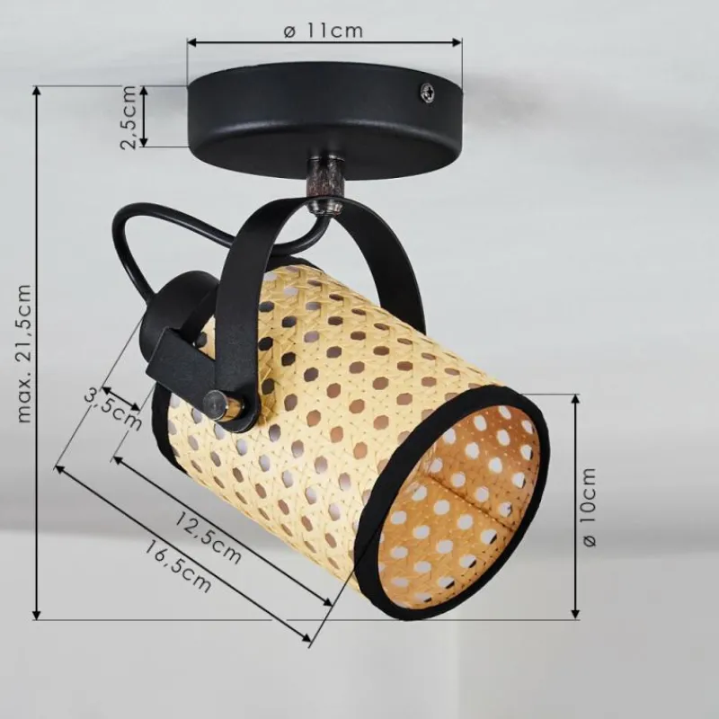 Style Boho-Chic-hofstein Plafonnier Broekerhaven Noir, 1 lumière