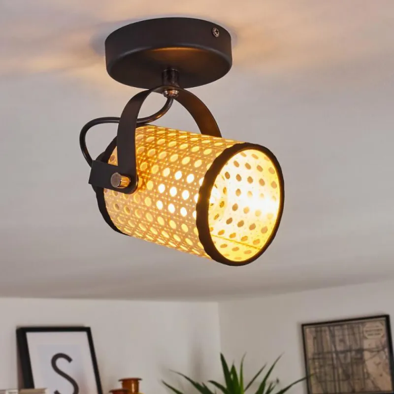 Style Boho-Chic-hofstein Plafonnier Broekerhaven Noir, 1 lumière