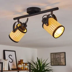 Style Boho-Chic-hofstein Plafonnier Broekerhaven Noir, 2 lumières