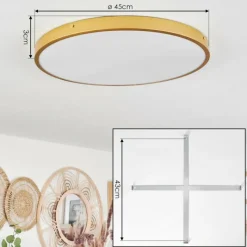 hofstein Plafonnier Broglen LED Laiton, 1 lumière