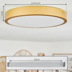 hofstein Plafonnier Broglen LED Laiton, 1 lumière