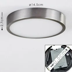 hofstein Plafonnier Broglen LED Nickel mat, 1 lumière