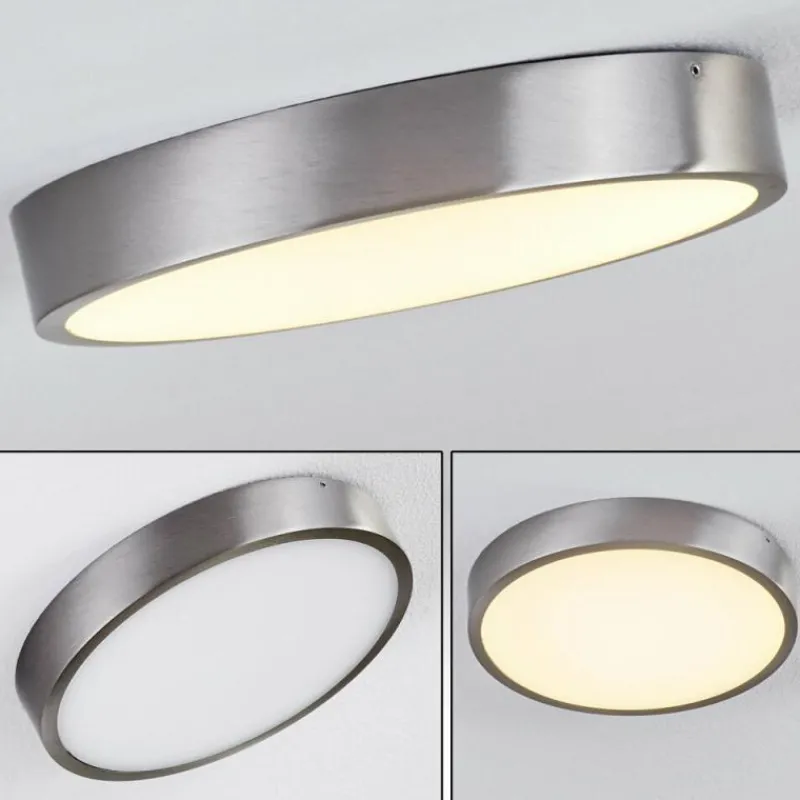 hofstein Plafonnier Broglen LED Nickel mat, 1 lumière