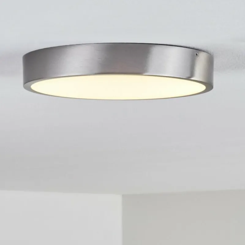 hofstein Plafonnier Broglen LED Nickel mat, 1 lumière
