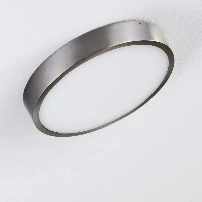 hofstein Plafonnier Broglen LED Nickel mat, 1 lumière