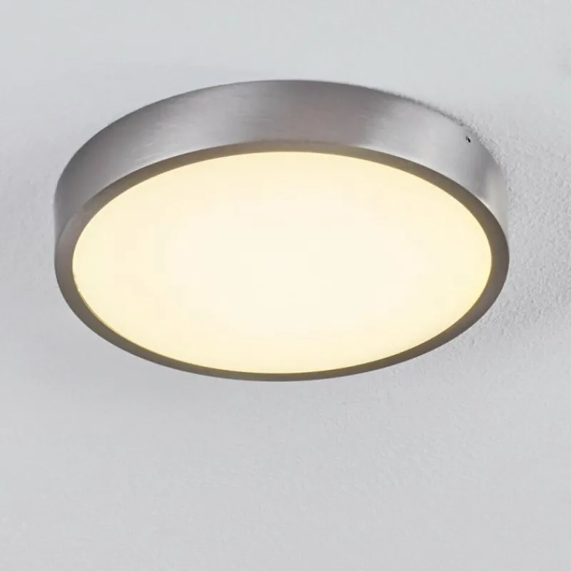hofstein Plafonnier Broglen LED Nickel mat, 1 lumière