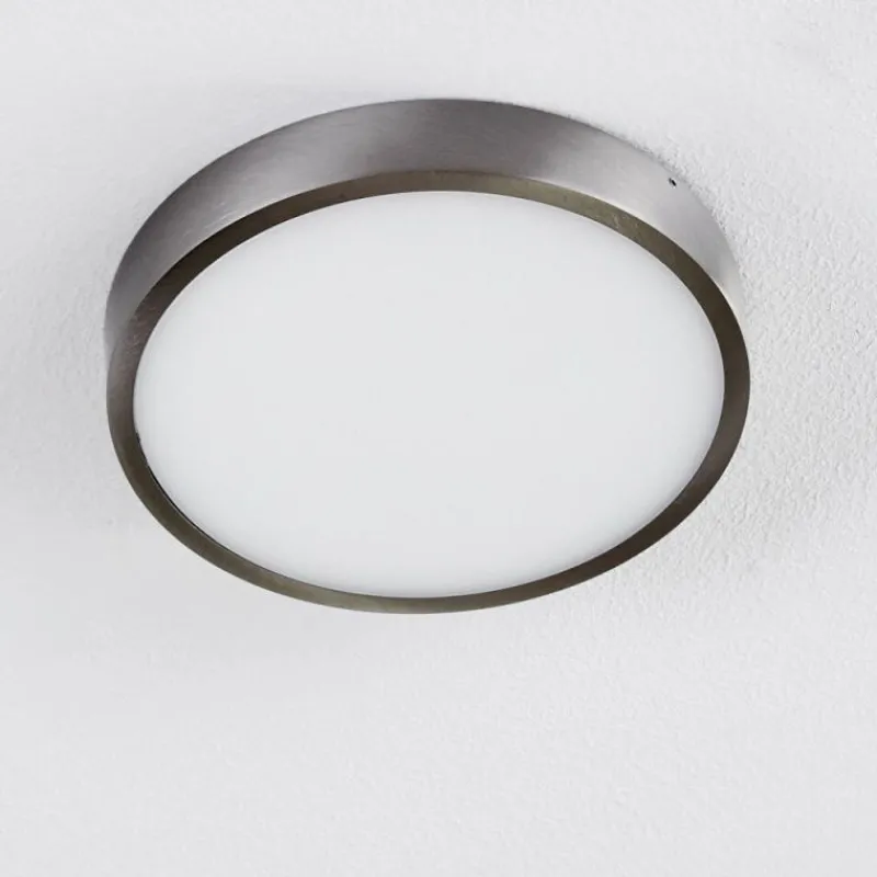 hofstein Plafonnier Broglen LED Nickel mat, 1 lumière