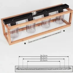 Suspension Verre Fumé-hofstein Plafonnier Brugg Brun, Noir, 4 lumières