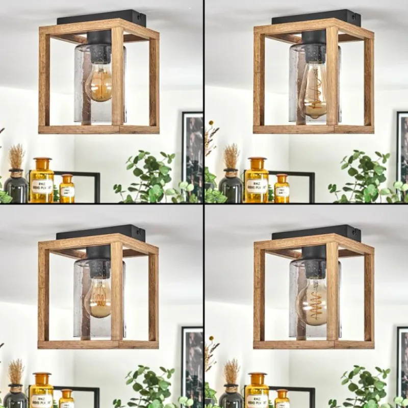 Luminaires Scandinaves-hofstein Plafonnier Brugg Brun, Noir, 1 lumière