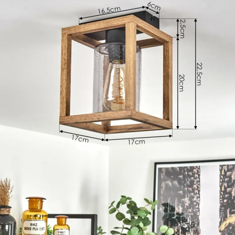 Luminaires Scandinaves-hofstein Plafonnier Brugg Brun, Noir, 1 lumière