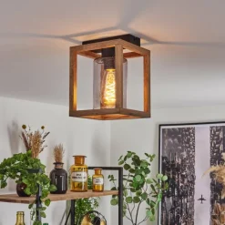 Luminaires Scandinaves-hofstein Plafonnier Brugg Brun, Noir, 1 lumière