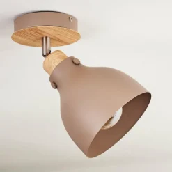 Luminaires Scandinaves-hofstein Plafonnier Brunnen Brun, Couleur bois, Taupe, 1 lumière