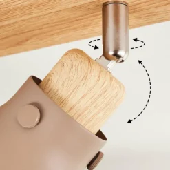 Luminaires Scandinaves-hofstein Plafonnier Brunnen Brun, Couleur bois, Taupe, 3 lumières