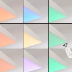 hofstein Plafonnier Buenaventura LED Blanc, 1 lumière, Télécommandes, Changeur de couleurs