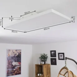 hofstein Plafonnier Buenaventura LED Blanc, 1 lumière, Télécommandes, Changeur de couleurs