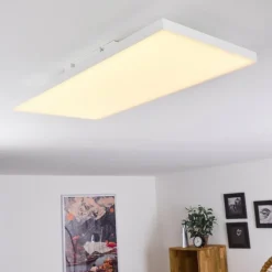 hofstein Plafonnier Buenaventura LED Blanc, 1 lumière, Télécommandes, Changeur de couleurs