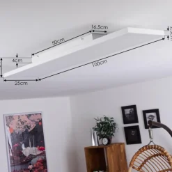 hofstein Plafonnier Buenaventura LED Blanc, 1 lumière, Télécommandes* Éclairage Led