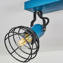 Lampes Vintages & Rétros-hofstein Plafonnier Builako Bleu, Noir, 2 lumières