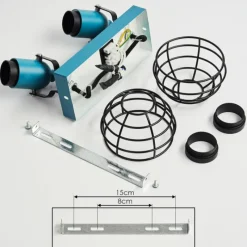 Lampes Vintages & Rétros-hofstein Plafonnier Builako Bleu, Noir, 2 lumières