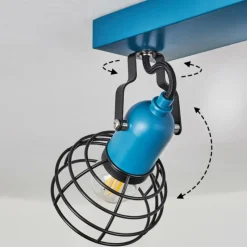 Lampes Vintages & Rétros-hofstein Plafonnier Builako Bleu, Noir, 2 lumières