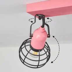 Lampes Vintages & Rétros-hofstein Plafonnier Builako Rose, Noir, 2 lumières