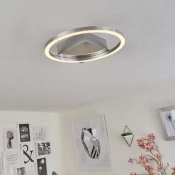 hofstein Plafonnier Buren LED Nickel mat, 1 lumière