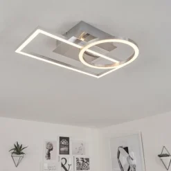 hofstein Plafonnier Buren LED Nickel mat, 1 lumière