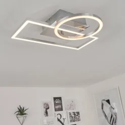 hofstein Plafonnier Buren LED Nickel mat, 1 lumière