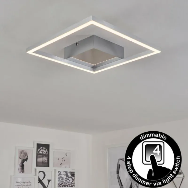 hofstein Plafonnier Buren LED Nickel mat, 1 lumière