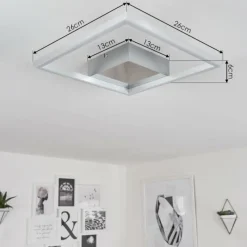 hofstein Plafonnier Buren LED Nickel mat, 1 lumière