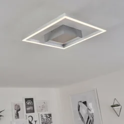 hofstein Plafonnier Buren LED Nickel mat, 1 lumière