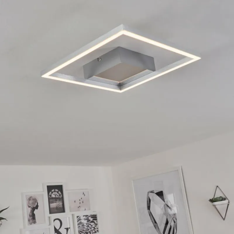 hofstein Plafonnier Buren LED Nickel mat, 1 lumière