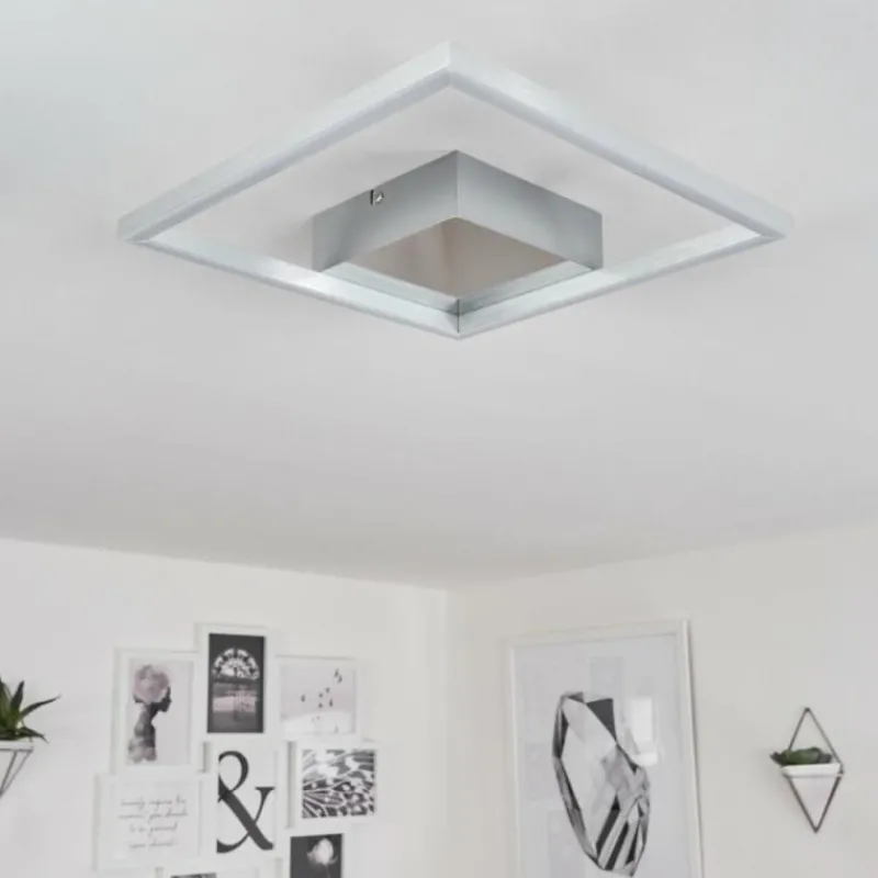 hofstein Plafonnier Buren LED Nickel mat, 1 lumière