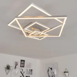 hofstein Plafonnier Buren LED Nickel mat, 1 lumière