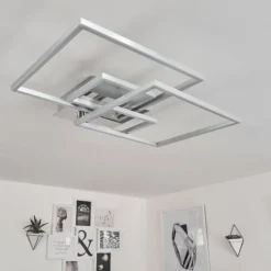hofstein Plafonnier Buren LED Nickel mat, 1 lumière