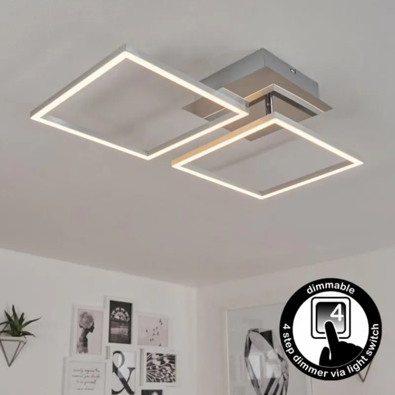 hofstein Plafonnier Buren LED Nickel mat, 1 lumière