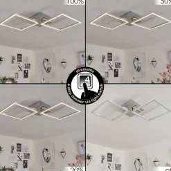 hofstein Plafonnier Buren LED Nickel mat, 1 lumière