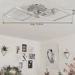 hofstein Plafonnier Buren LED Nickel mat, 1 lumière