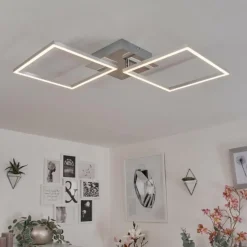 hofstein Plafonnier Buren LED Nickel mat, 1 lumière