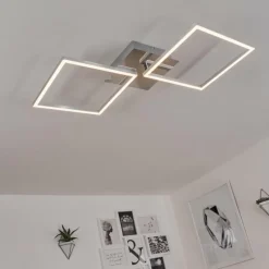 hofstein Plafonnier Buren LED Nickel mat, 1 lumière