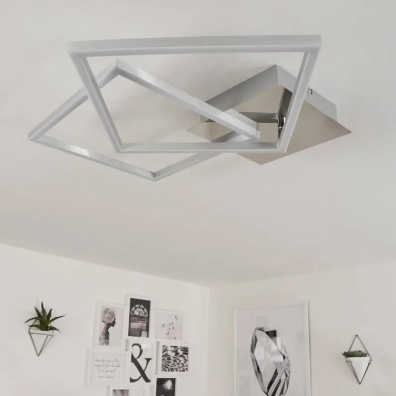 hofstein Plafonnier Buren LED Nickel mat, 1 lumière